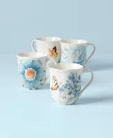 Lenox Set of 4 Butterfly Meadow Blue Assorted Mugs
