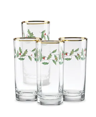 Lenox Holiday Highball Glasses, Set of 4