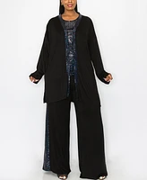 Coin 1804 Plus Sequin Contrast Cardigan Sweater