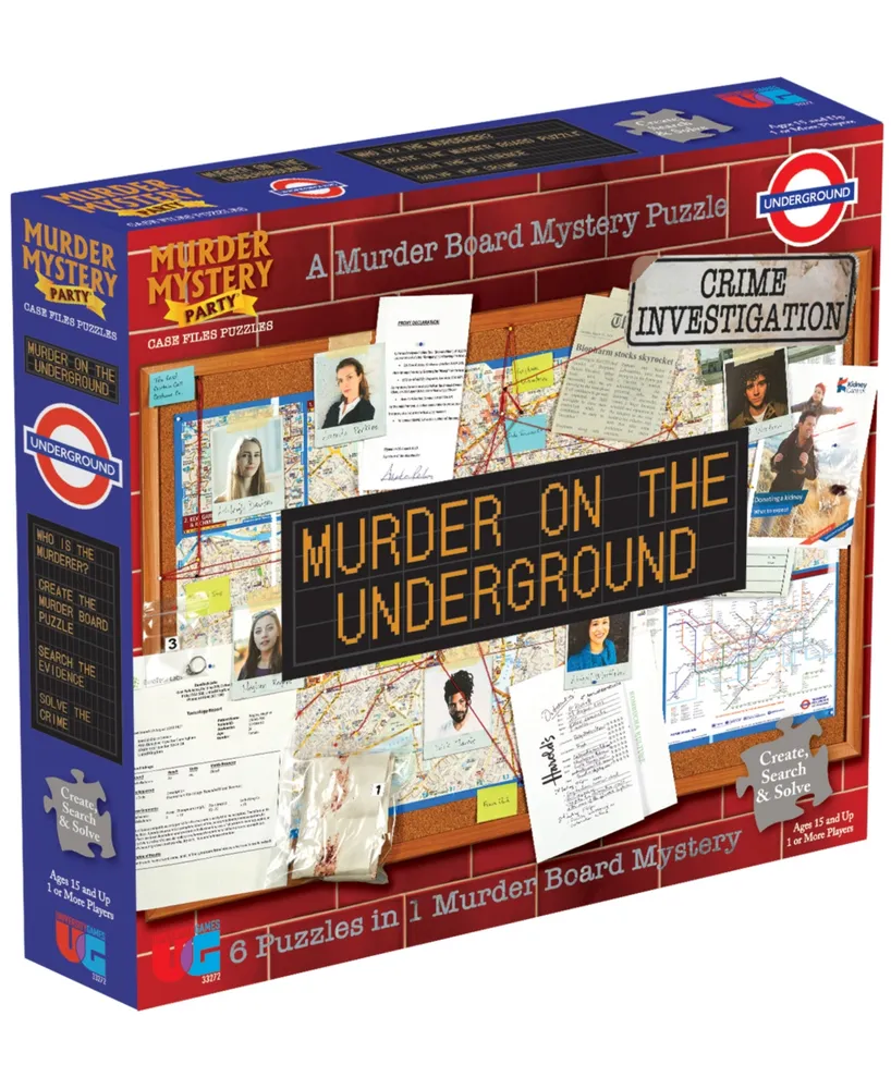 University Games Murder Mystery Party Case Files Murder on the Underground Puzzle Set, 100 Pieces