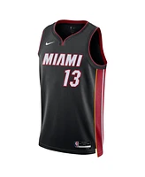 Men's and Women's Nike Bam Adebayo Black Miami Heat Swingman Jersey - Icon Edition