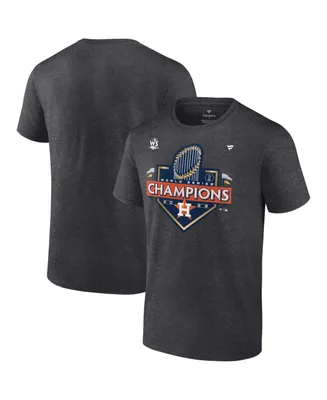 Men's Fanatics Heather Charcoal Houston Astros 2022 World Series Champions Locker Room Short Sleeve T-shirt