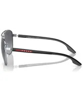 Prada Linea Rossa Men's Polarized Sunglasses, Ps 52YS61-yp - Silver