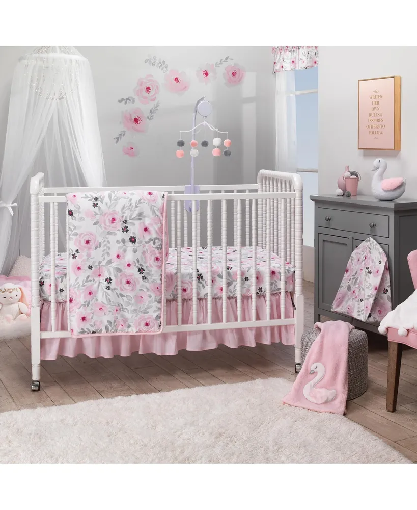 Bedtime Originals Blossom Pink/Gray Watercolor Floral Diaper Stacker