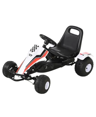 Aosom Pedal Go Kart Children Ride on Car w/ Adjustable Seat, Plastic Wheel
