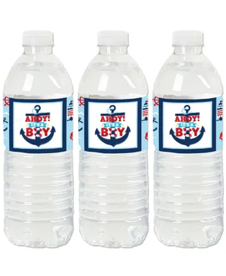 Ahoy It's a Boy - Nautical Baby Shower Water Bottle Sticker Labels - Set of 20