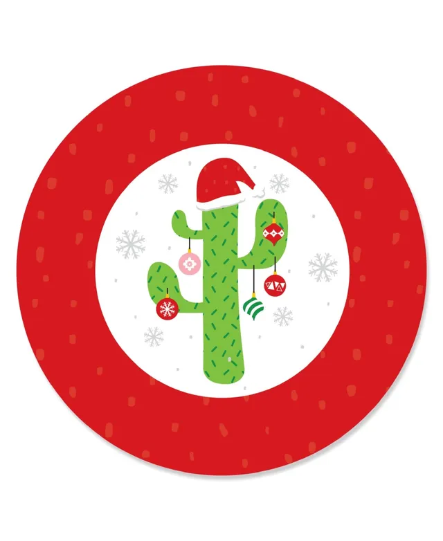 Big Dot Of Happiness Jolly Santa Claus - Christmas Party Circle Sticker  Labels - 24 Count