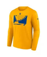 Men's Fanatics Gold St. Louis Blues Authentic Pro Core Collection Secondary Long Sleeve T-Shirt
