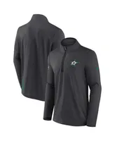 Men's Fanatics Heather Charcoal Dallas Stars Authentic Pro Rink Quarter-zip Jacket