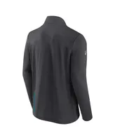 Men's Fanatics Heather Charcoal San Jose Sharks Authentic Pro Rink Quarter-zip Jacket