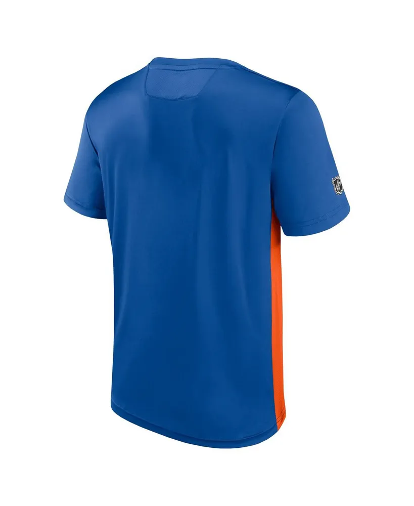 Men's Fanatics Royal, Orange New York Islanders Authentic Pro Rink Tech T-Shirt