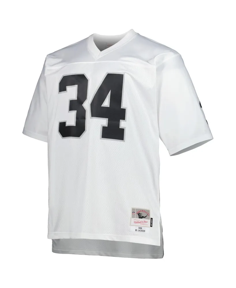 Men's Mitchell & Ness Bo Jackson White Las Vegas Raiders Big and Tall 1988 Retired Player Replica Jersey