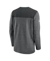 Men's Nike Charcoal New Orleans Saints Sideline Lockup Performance Quarter-zip Jacket