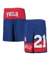 Big Boys and Girls Joel Embiid Royal Philadelphia 76ers Pandemonium Name Number Shorts