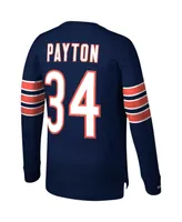 Men's Mitchell & Ness Walter Payton Navy Chicago Bears Throwback Retired Player Name and Number Long Sleeve Top