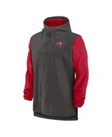 Men's Nike Pewter, Red Tampa Bay Buccaneers Sideline Player Quarter-zip Hoodie