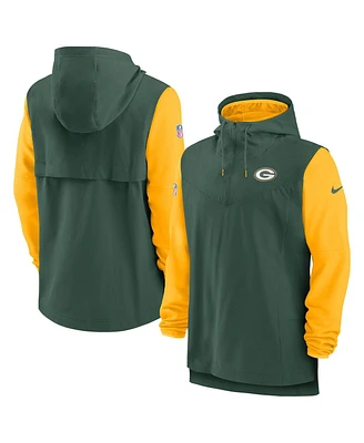 Men's Nike Green, Gold Green Bay Packers Sideline Player Quarter-zip Hoodie