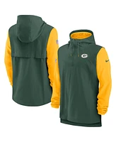 Men's Nike Green, Gold Green Bay Packers Sideline Player Quarter-zip Hoodie