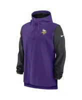 Men's Nike Purple, Black Minnesota Vikings Sideline Player Quarter-zip Hoodie