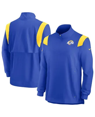 Men's Nike Royal Los Angeles Rams Sideline Coach Chevron Lockup Quarter-zip Long Sleeve Top