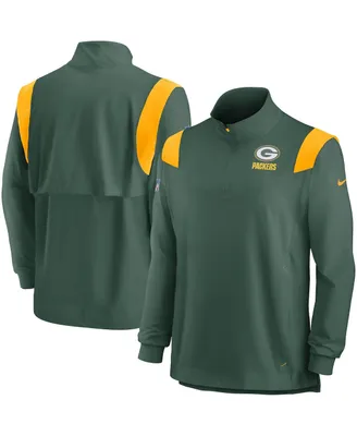 Men's Nike Green Bay Packers Sideline Coach Chevron Lockup Quarter-zip Long Sleeve Top