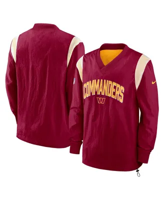 Men's Nike Burgundy Washington Commanders Sideline Athletic Stack V-neck Pullover Windshirt Jacket