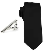 ConStruct Men's Solid Tie & 1-1/2" Bar Set