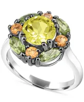 Multi-Gemstone Cluster Ring (3-1/2 ct. t.w.) in Sterling Silver - Multi