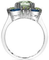 Multi-Gemstone Cluster Ring (3-5/8 ct. t.w.) in Sterling Silver