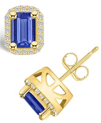 Macy's Tanzanite (1-1/10 Ct. t.w.) and Diamond (1/5 Halo Stud Earrings