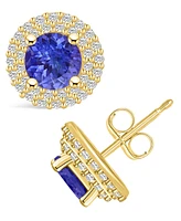 Macy's Tanzanite (-/ Ct. t.w.) and Diamond (/ Halo Stud Earrings