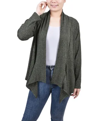 Ny Collection Women's Long Sleeve Ribbed Cardigan