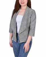 Ny Collection Women's 3/4 Sleeve Ponte Jacket