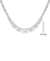 Macy's Fine Silver Plated Cubic Zirconia Graduating Necklace