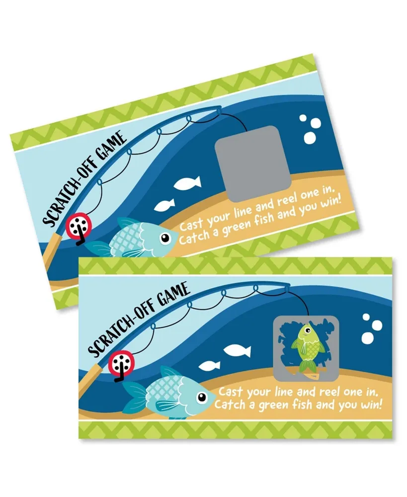 Big Dot Of Happiness Let's Go Fishing - Fish Themed Party Game Scratch Off  Cards - 22 Ct