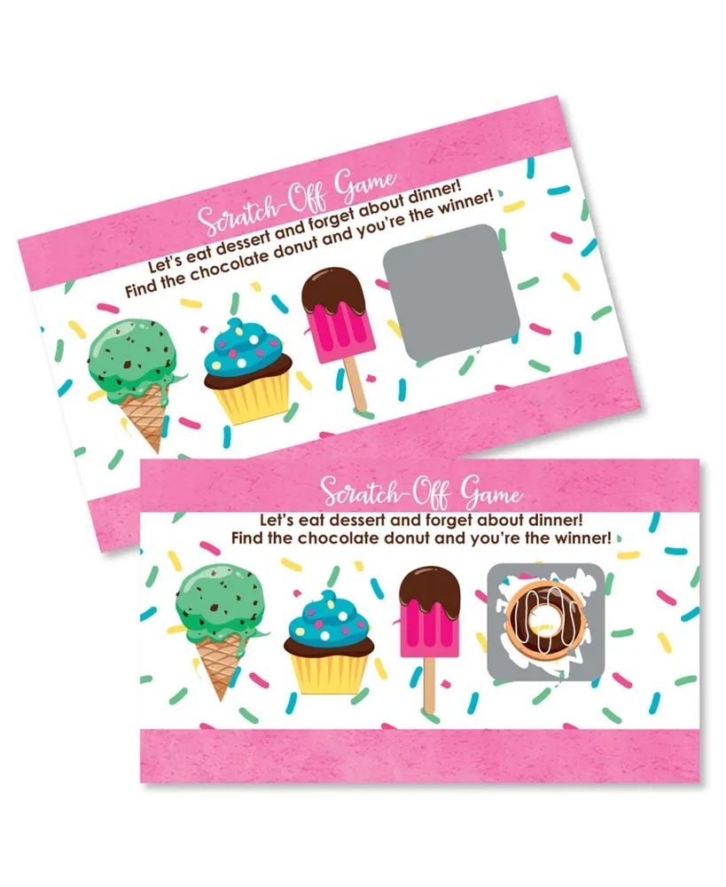 Sweet Shoppe - Candy and Bakery Party Game Scratch Off Cards - 22 Ct