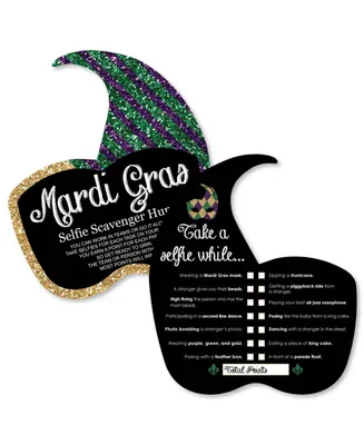 Mardi Gras - Selfie Scavenger Hunt - Masquerade Party Game - Set of 12