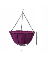 Gardener's Select Hanging Basket with Jute Coco Liner, Lavender - 14in