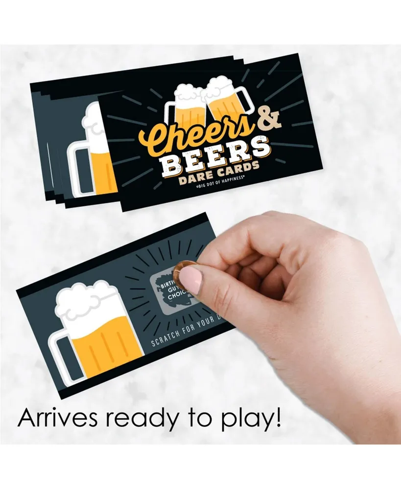 Cheers and Beers Happy Birthday - Party Game Scratch Off Dare Cards - 22 Ct