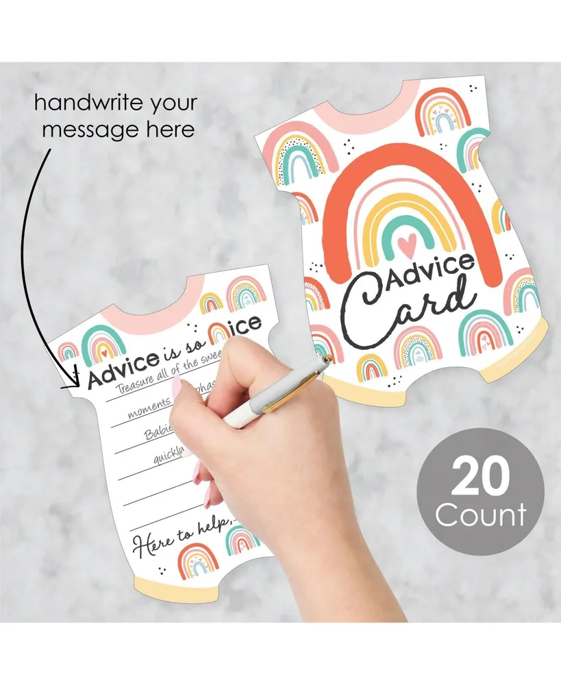 Hello Rainbow - Baby Shower Party Activities - Shaped Advice Cards Game 20 ct