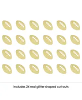 Big Dot of Happiness Gold Glitter Football - No-Mess Real Gold Glitter Cut-Outs Confetti - 24 Ct