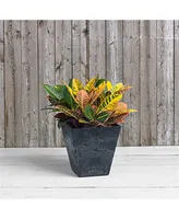 Novelty Resin Plastic Square Ella Black Planter/Flower Pot, 16"