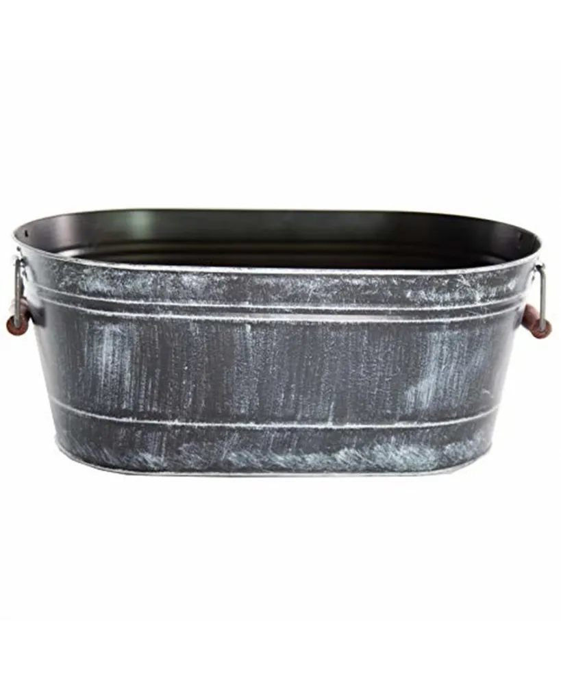 Gardener Select Farmhouse Oval Planter w/ Handles Black 17.5"