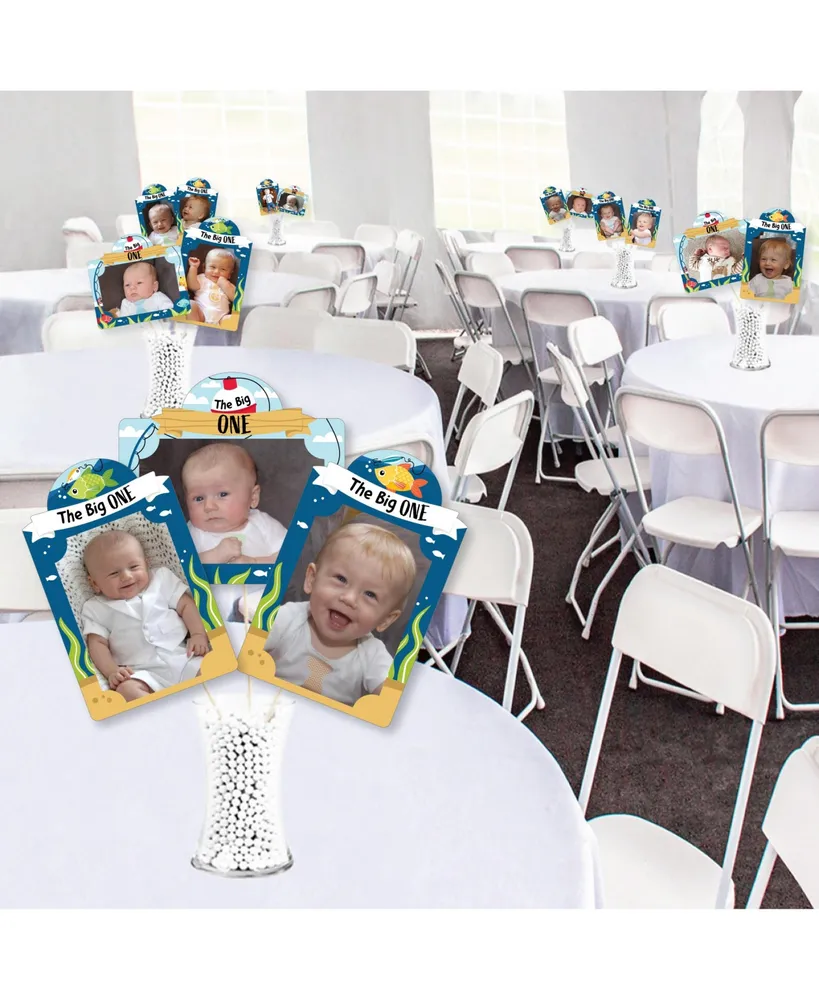 1st Birthday Reeling in the Big One Party Centerpiece Photo Table Toppers 15 Ct