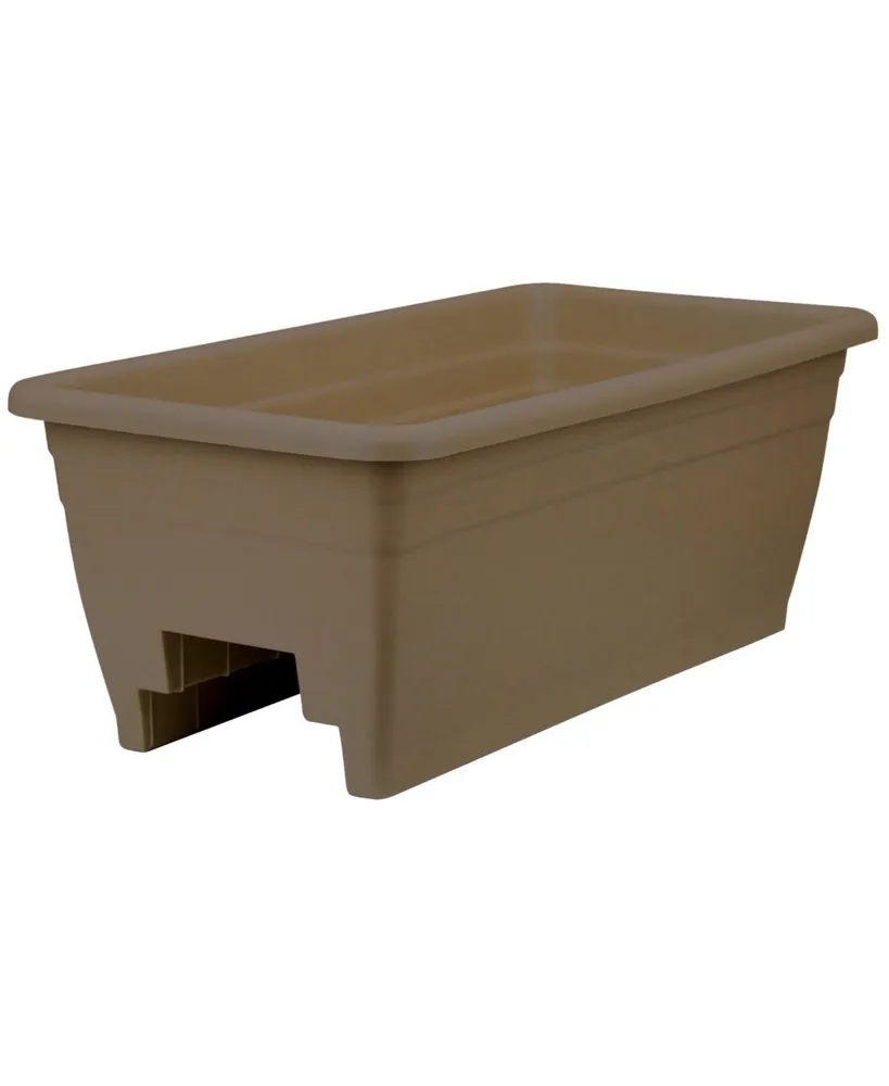 Hc Companies SPX24DBE21 Plastic Deck Rail Planter Box Chocolate - 24in