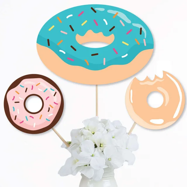 Big Dot Of Happiness Donut Worry, Let's Party - Diy Shaped Doughnut Party  Cut-Outs - 24 Ct