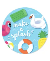 Make a Splash - Pool Party - Summer Swimming Party Circle Sticker Labels - 24 Ct