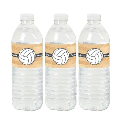 Bump, Set, Spike - Volleyball - Party Water Bottle Sticker Labels - 20 Ct