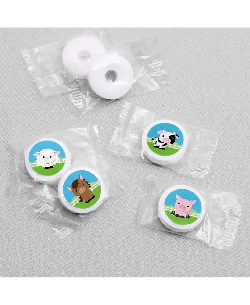 Farm Animals - Party Round Candy Sticker Favors (1 sheet of 108)