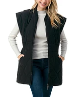 Marcus Adler Women's Zipper Front Quilted Long Vest